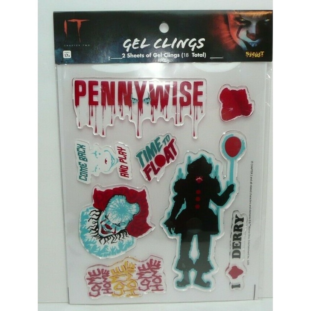 It Pennywise Gel Window Clings Halloween Horror Movie Decor Killer Clown Float